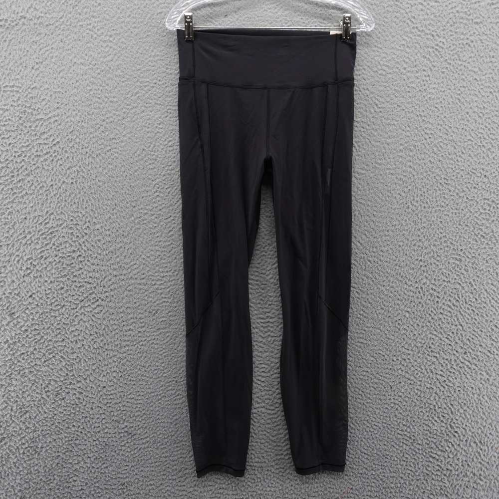Calia Womens Large High Rise Mesh Panel Inspire Leggings Black Pockets New